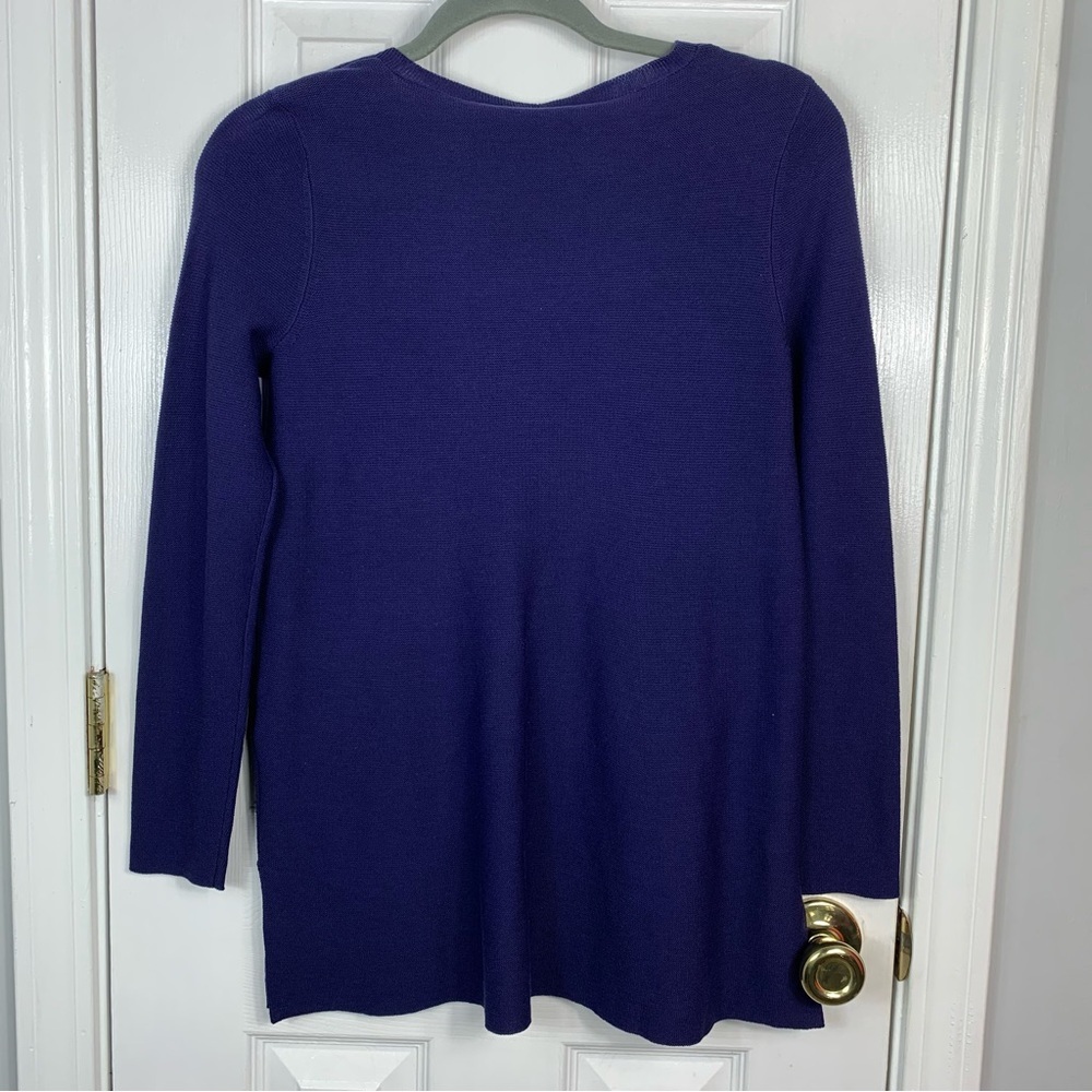 Eileen Fisher Deep V-neck Tunic Top Organic Cotton - Picture 2 of 4